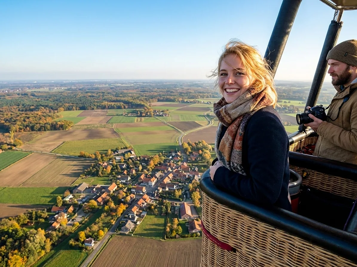 Brabants landschap rond Aarle-Rixtel vanuit de luchtballon (sfeer 3)