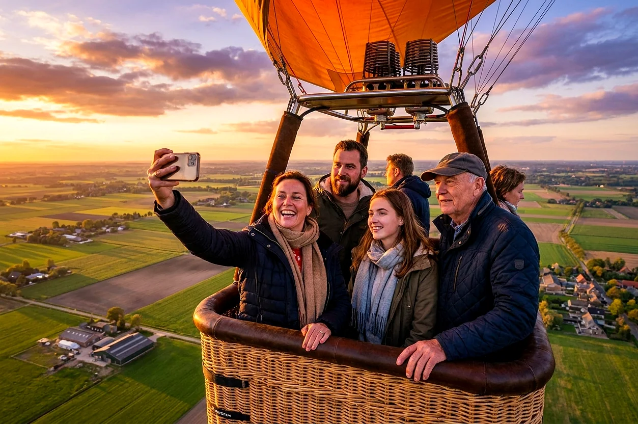 Brabants landschap rond Helmond vanuit de luchtballon (sfeer 1)
