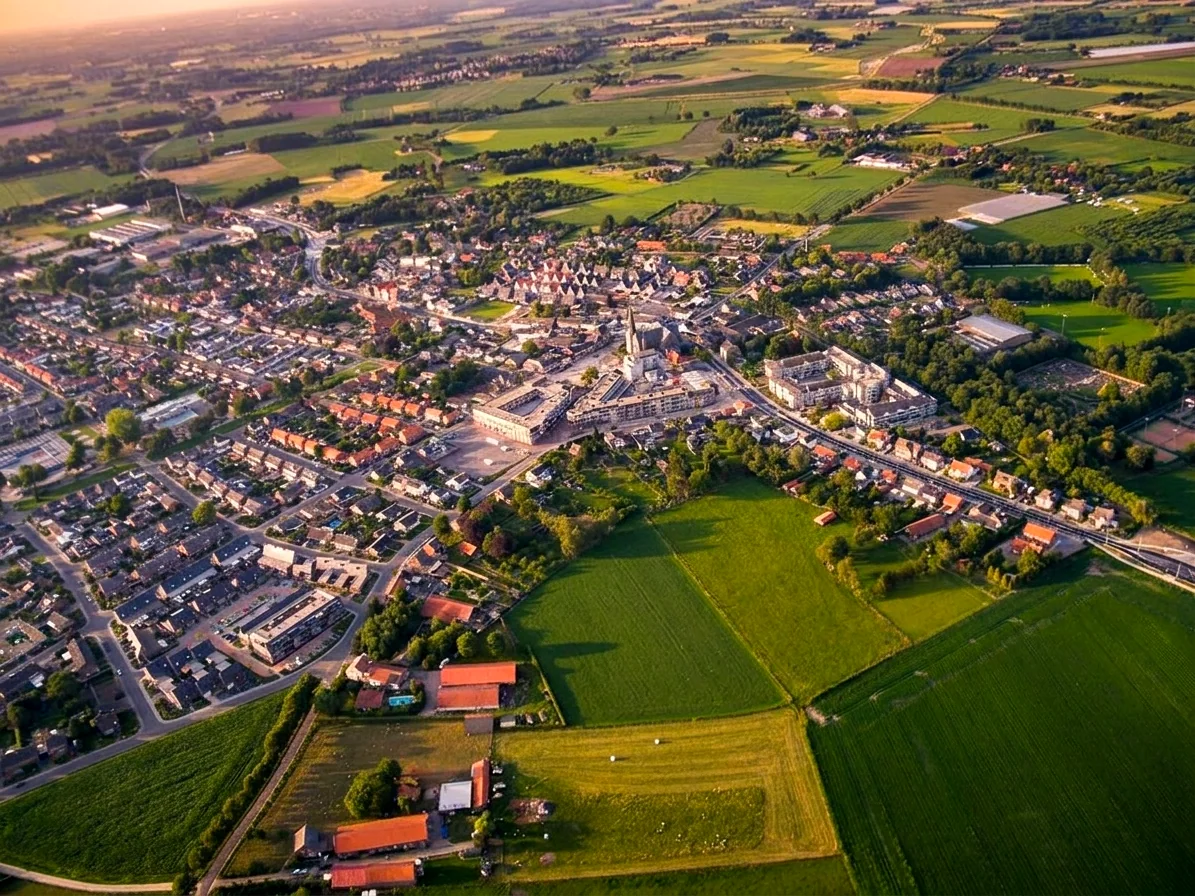 Brabantse landschap rond Boekel vanuit de luchtballon