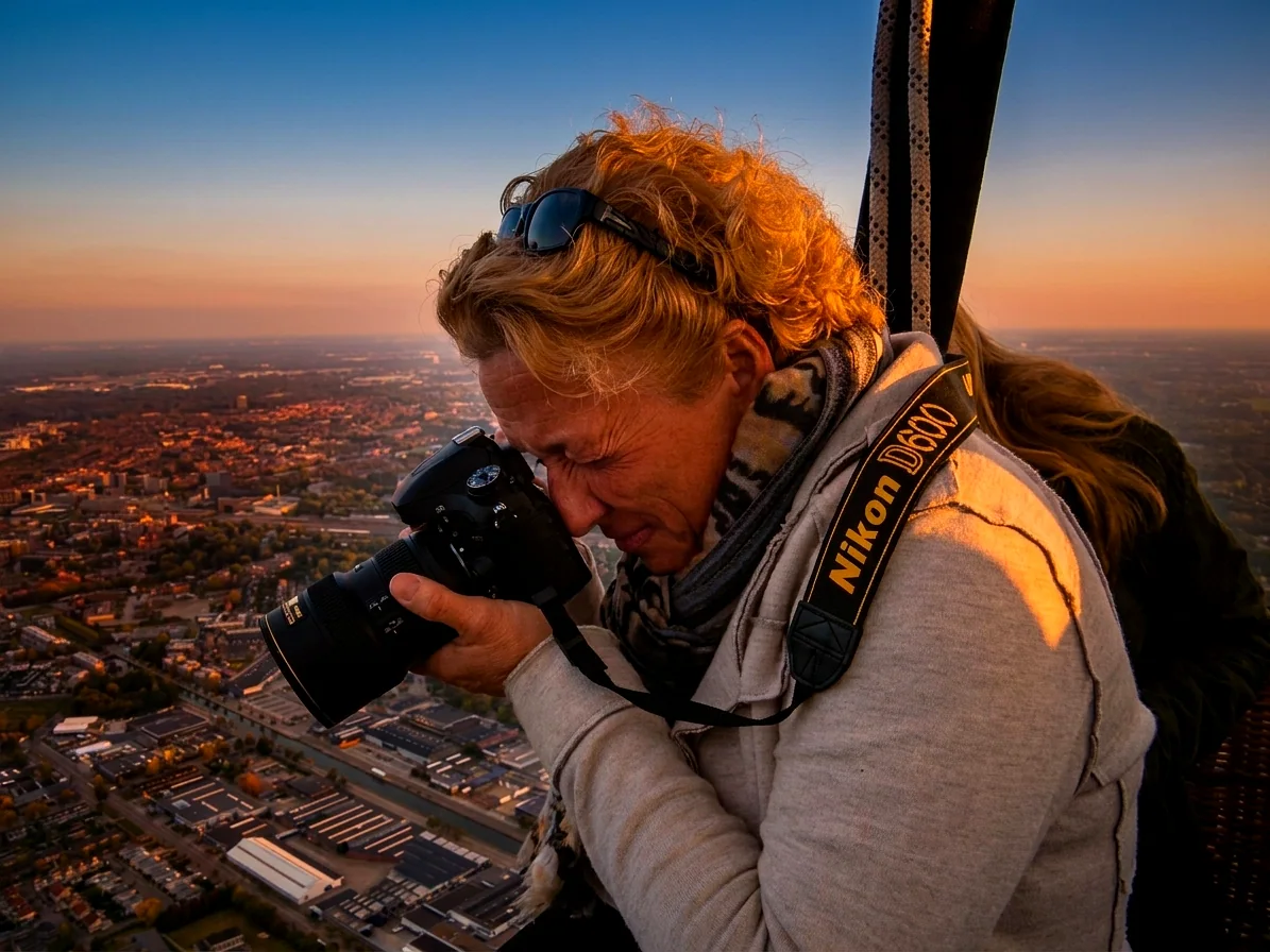 Brabantse landschap rond Budel vanuit de luchtballon