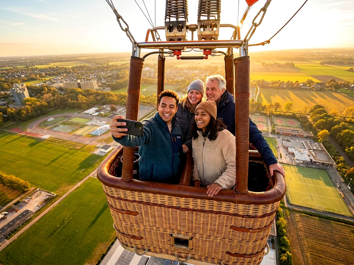 Brabantse landschap rond Esch vanuit de luchtballon