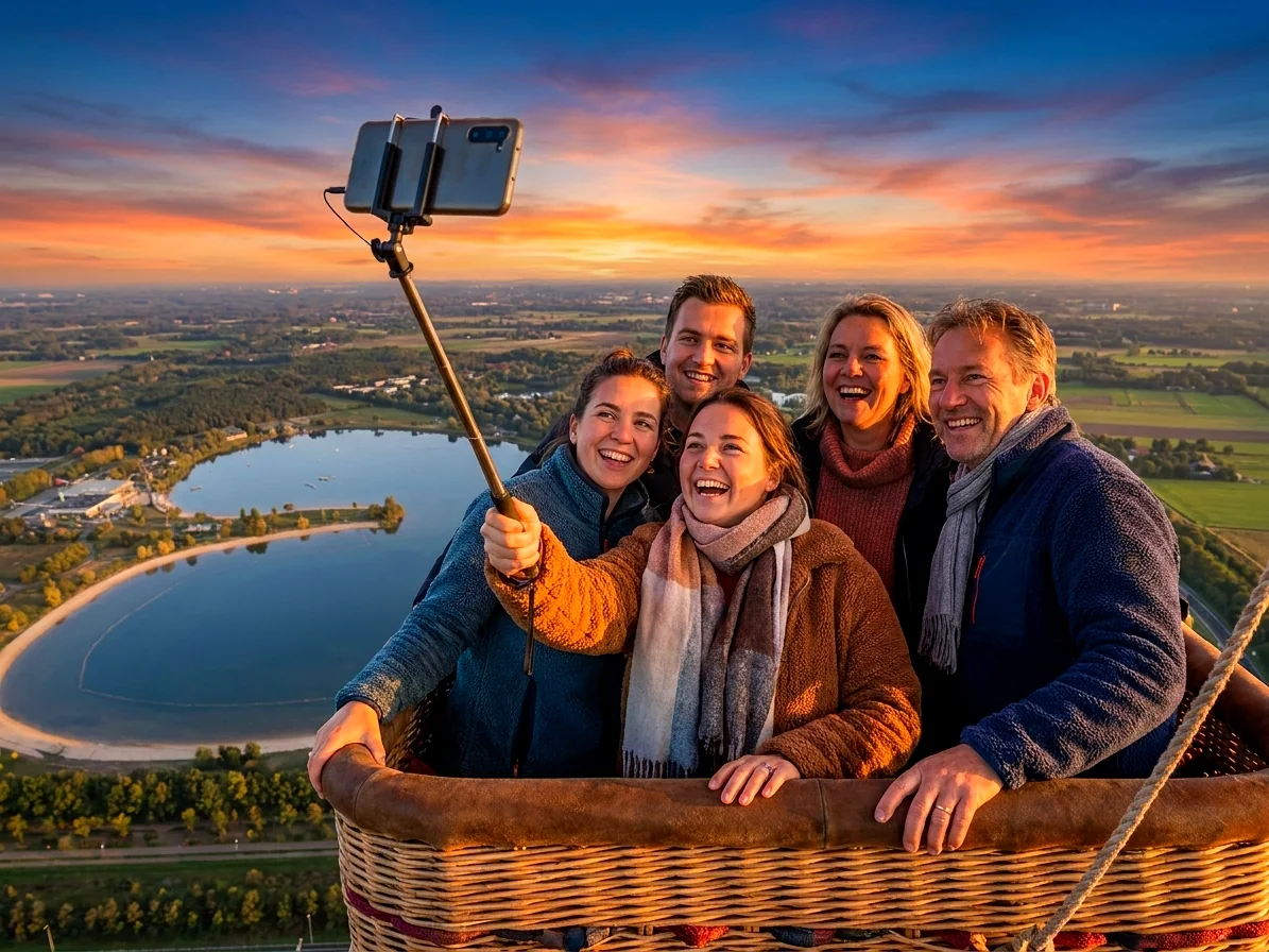 Brabantse landschap rond Gemonde vanuit de luchtballon