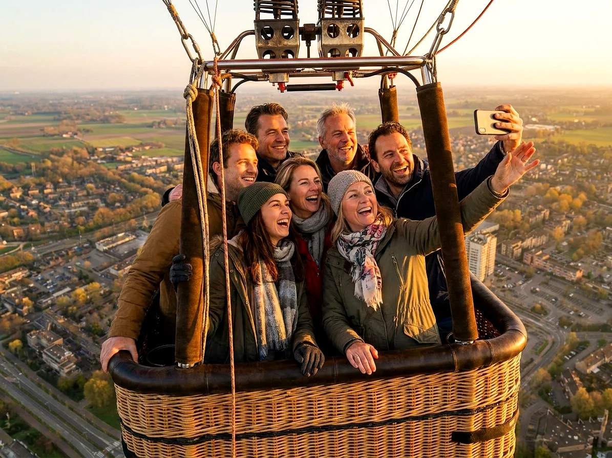 Brabantse landschap rond Hooge Mierde vanuit de luchtballon