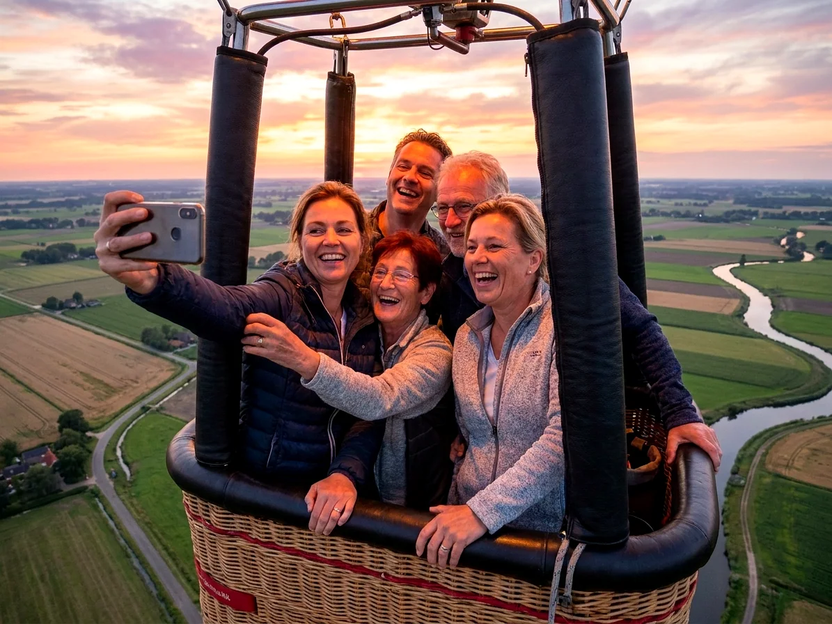 Brabants landschap rond Hoogeloon vanuit de luchtballon (sfeer 1)