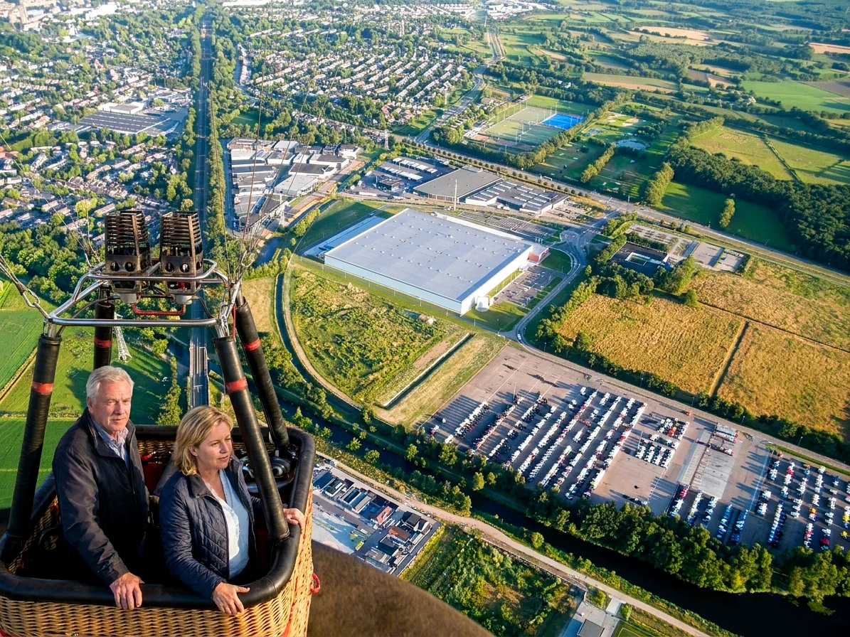 Brabantse landschap rond Maarheeze vanuit de luchtballon