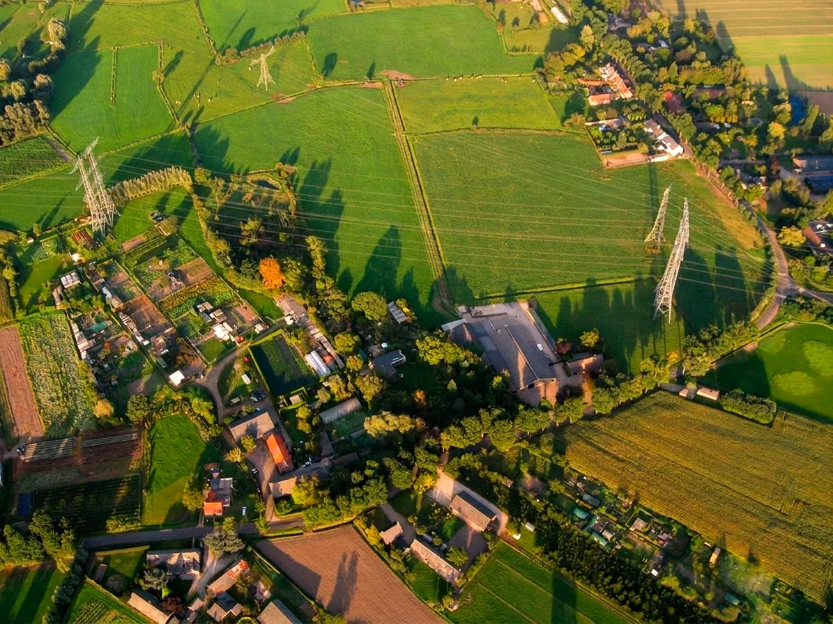 Brabantse landschap rond Veghel vanuit de luchtballon